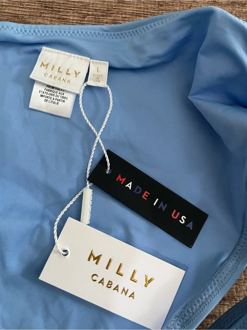 NWT Milly Cabana St. Lucia Bikini Bottom Blue Size Large